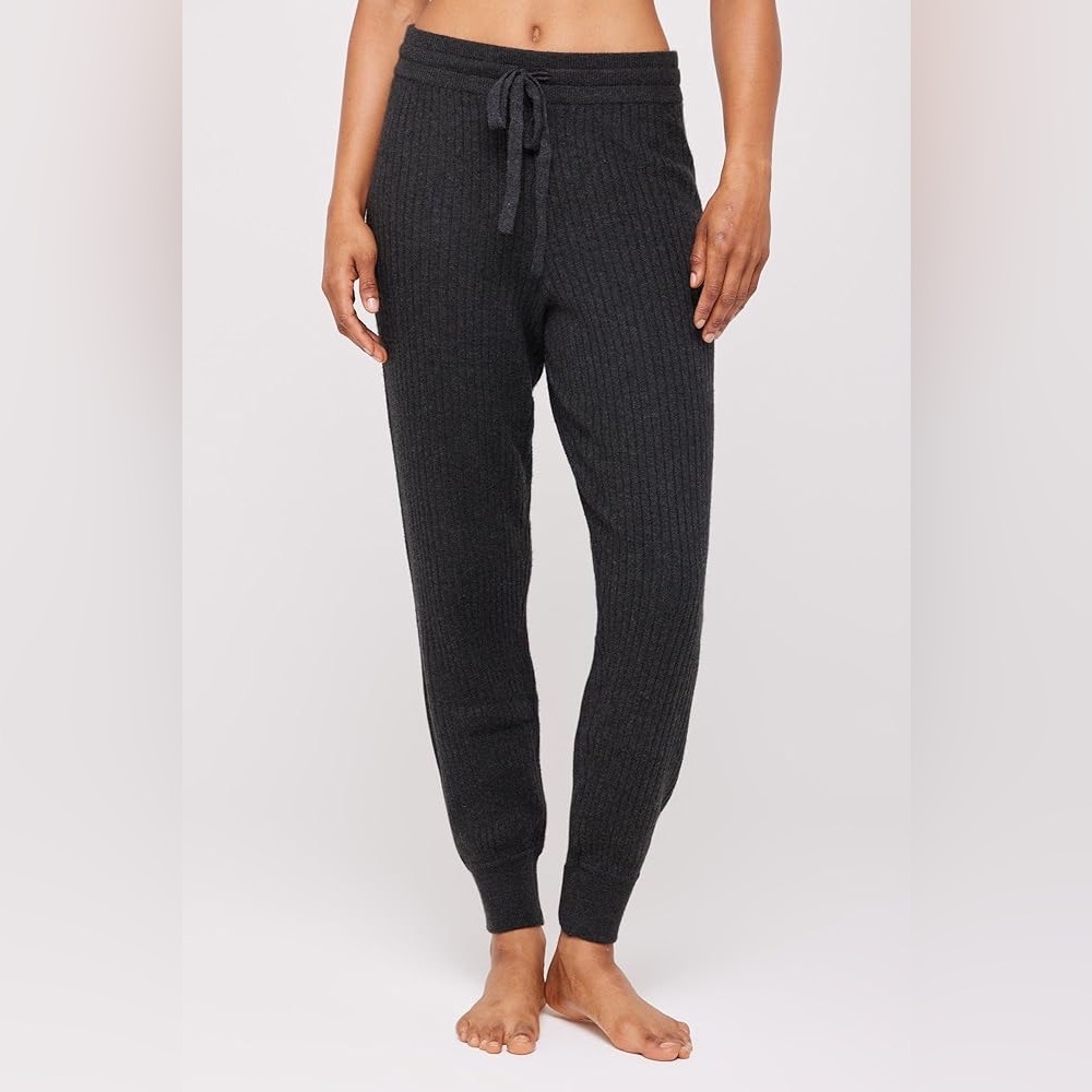 Spiritual Gangster Luxe Essential Rib Jogger Charcoal Grey Size Small